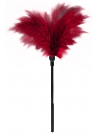 Пластиковая метелочка с красными пёрышками Small Feather Tickler - 32 см. - Blush Novelties - купить с доставкой в Волжском