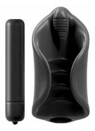 Чёрный мастурбатор Vibrating Silicone Stimulator с вибрацией - Pipedream - в Волжском купить с доставкой