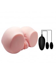 Телесный мастурбатор с двумя любовными тоннелями и вибрацией - Baile - в Волжском купить с доставкой