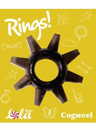 Чёрное эрекционное кольцо Rings Cogweel - Lola Games - в Волжском купить с доставкой