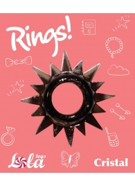 Чёрное эрекционное кольцо Rings Cristal - Lola Games - в Волжском купить с доставкой