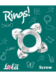 Прозрачное эрекционное кольцо Rings Screw - Lola Games - в Волжском купить с доставкой