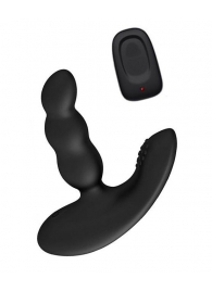 Черный силиконовый стимулятор простаты Levett Nitoc с пультом ДУ - Levett - в Волжском купить с доставкой