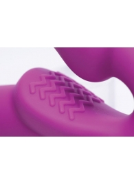 Ярко-розовый безремневой вибрострапон Evoke Vibrating Strapless Silicone Strap-on Dildo - XR Brands - купить с доставкой в Волжском