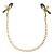 Чёрные с золотом зажимы на соски Gold Chain Nipple Clamps - Pipedream - купить с доставкой в Волжском