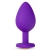 Фиолетовая анальная пробка Bling Plug Medium с золотистым стразом - 8,3 см. - Blush Novelties - купить с доставкой в Волжском
