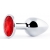 Серебристая анальная пробка с красным стразом - 7,2 см. - Anal Jewelry Plug - купить с доставкой в Волжском