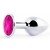 Серебристая анальная пробка с малиновым кристаллом - 7,2 см. - Anal Jewelry Plug - купить с доставкой в Волжском