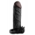 Чёрная вибронасадка с кольцом Vibrating Real Feel 2 Extension - 16 см. - Pipedream - в Волжском купить с доставкой