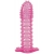 Гелевая розовая насадка с шипами - 12 см. - Toyfa Basic - в Волжском купить с доставкой