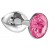 Малая серебристая анальная пробка Diamond Pink Sparkle Small с розовым кристаллом - 7 см. - Lola Games - купить с доставкой в Волжском