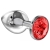 Большая серебристая анальная пробка Diamond Red Sparkle Large с красным кристаллом - 8 см. - Lola Games - купить с доставкой в Волжском