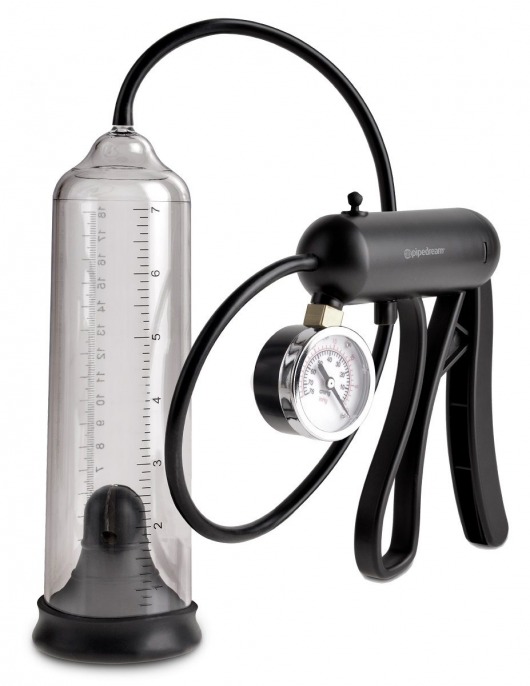 Вакуумная мужская помпа с датчиком давления Pro-Gauge Power Pump - Pipedream - в Волжском купить с доставкой