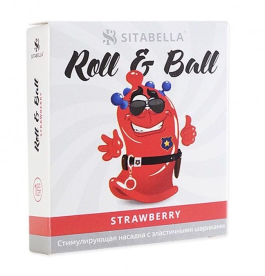 Стимулирующий презерватив-насадка Roll   Ball Strawberry - Sitabella - купить с доставкой в Волжском