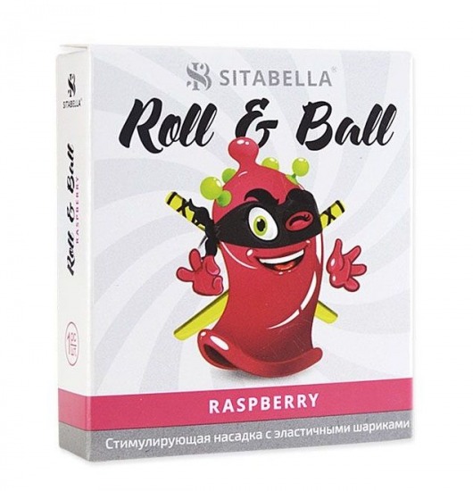 Стимулирующий презерватив-насадка Roll   Ball Raspberry - Sitabella - купить с доставкой в Волжском