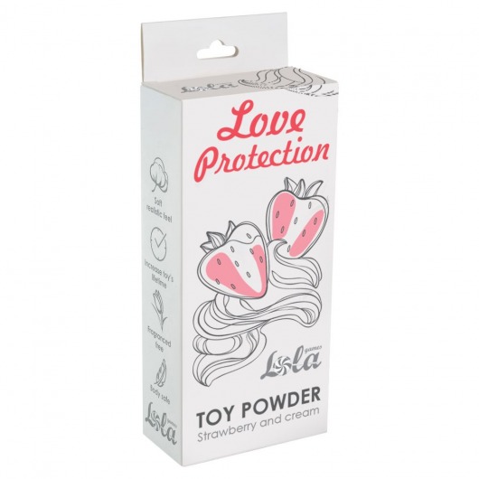 Пудра для игрушек Love Protection с ароматом клубники со сливками - 30 гр. - Lola Games - купить с доставкой в Волжском