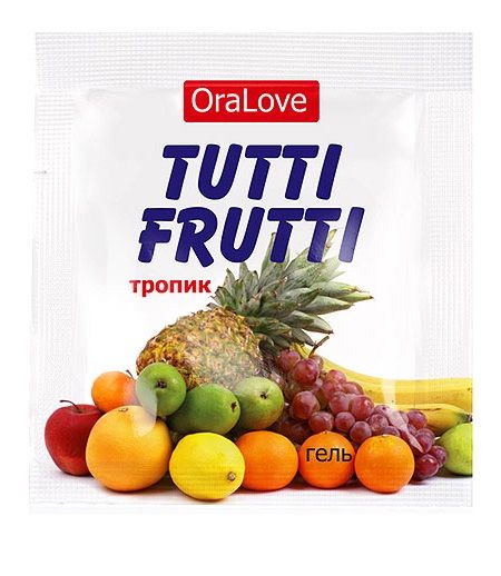 Пробник гель-смазки Tutti-frutti со вкусом тропических фруктов - 4 гр. - Биоритм - купить с доставкой в Волжском