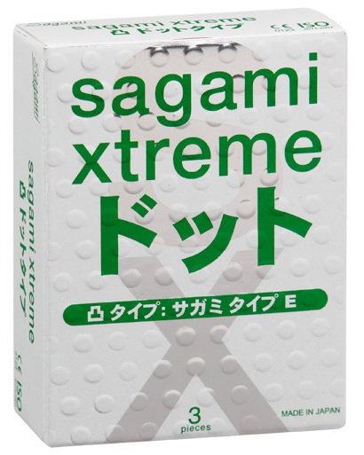 Презервативы Sagami Xtreme SUPER DOTS с точками - 3 шт. - Sagami - купить с доставкой в Волжском