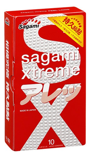 Утолщенные презервативы Sagami Xtreme Feel Long с точками - 10 шт. - Sagami - купить с доставкой в Волжском