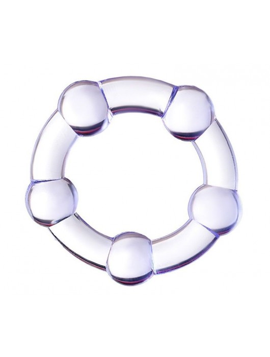 Фиолетовое эрекционное кольцо на пенис с бусинами - Штучки-дрючки - в Волжском купить с доставкой