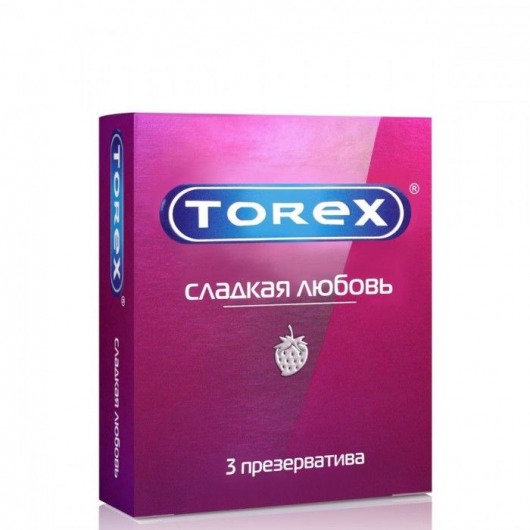 Презервативы Torex  Сладкая любовь  с ароматом клубники - 3 шт. - Torex - купить с доставкой в Волжском