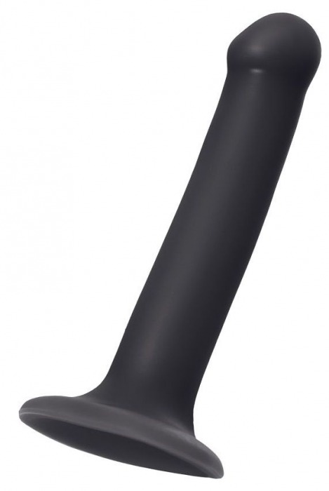 Черный фаллос на присоске Silicone Bendable Dildo M - 18 см. - Strap-on-me - купить с доставкой в Волжском