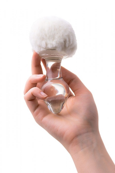 Стеклянная анальная втулка с хвостиком - 9,5 см. - Sexus - купить с доставкой в Волжском