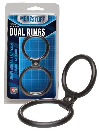 Чёрное двойное эрекционное кольцо Dual Rings Black - Dream Toys - в Волжском купить с доставкой