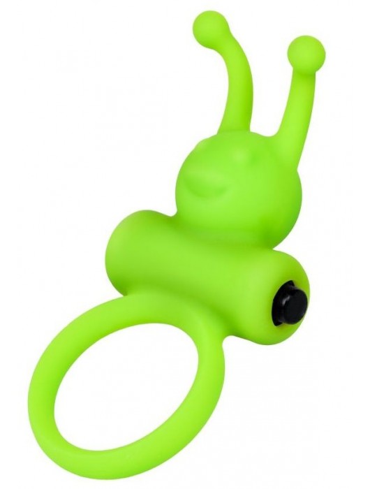 Зеленое эрекционное виброкольцо на пенис Cock Ring - A-toys - в Волжском купить с доставкой