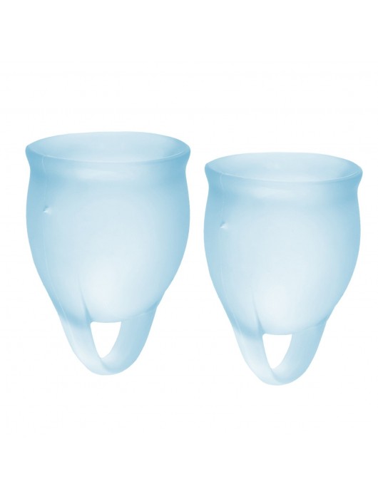Набор голубых менструальных чаш Feel confident Menstrual Cup - Satisfyer - купить с доставкой в Волжском