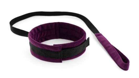 Фиолетово-черный ошейник My Rules с поводком - БДСМ Арсенал - купить с доставкой в Волжском