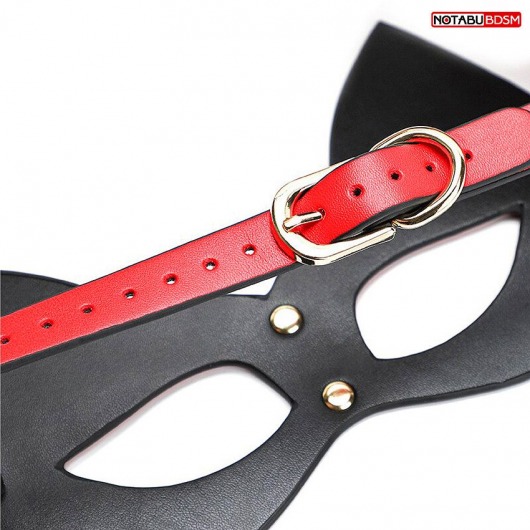 Красно-черная игровая маска с ушками - Notabu - купить с доставкой в Волжском