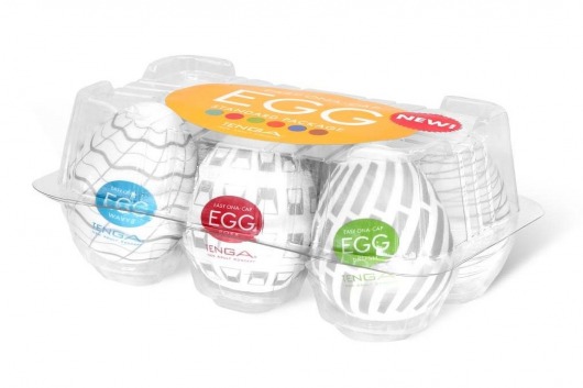 Набор из 6 мастурбаторов Tenga EGG Easy Beat с различным рельефом - Tenga - в Волжском купить с доставкой