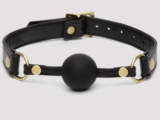 Черный кляп-шар Bound to You Faux Leather Ball Gag - Fifty Shades of Grey - купить с доставкой в Волжском