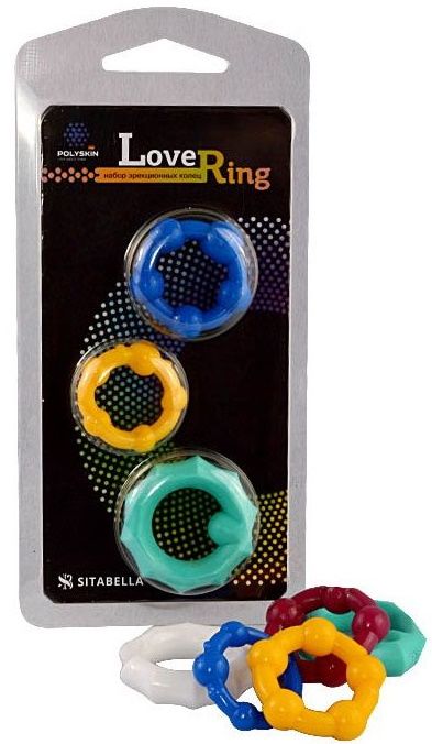 Набор из 3 цветных эрекционных колец Love Ring - Sitabella - в Волжском купить с доставкой