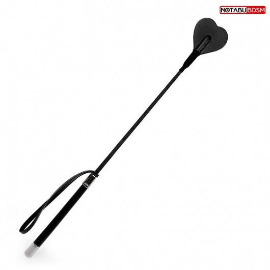 Черный стек с наконечником-сердечком - 54 см. - Notabu - купить с доставкой в Волжском