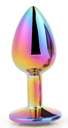 Голографическая анальная втулка с радужным кристаллом - 7,1 см. - Dream Toys - купить с доставкой в Волжском