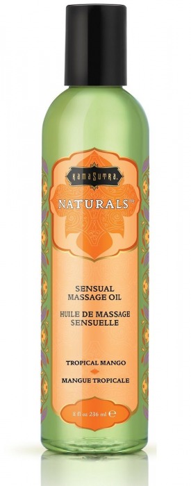 Массажное масло Naturals Tropical Mango с ароматом манго - 236 мл. - Kama Sutra - купить с доставкой в Волжском