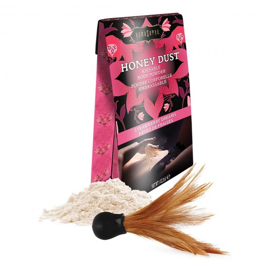 Пудра для тела Honey Dust Body Powder с ароматом клубники - 28 гр. - Kama Sutra - купить с доставкой в Волжском