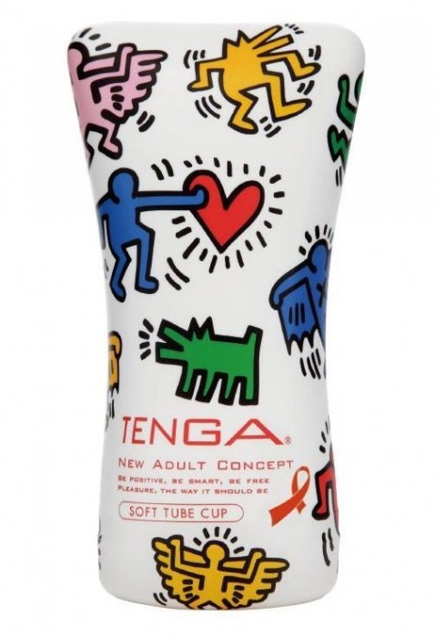 Мастурбатор-туба Keith Haring Soft Tube CUP - Tenga - в Волжском купить с доставкой