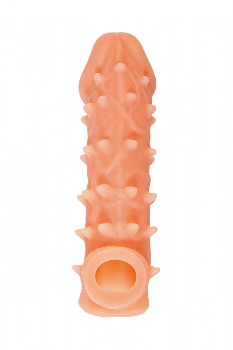 Телесная закрытая насадка с пупырышками Cock Sleeve Size M - 15,6 см. - KOKOS - в Волжском купить с доставкой
