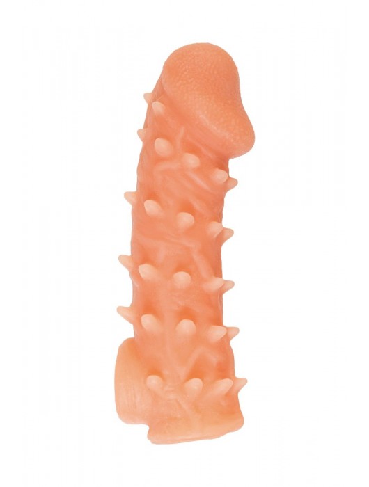 Телесная закрытая насадка с пупырышками Cock Sleeve Size L - 17,6 см. - KOKOS - в Волжском купить с доставкой