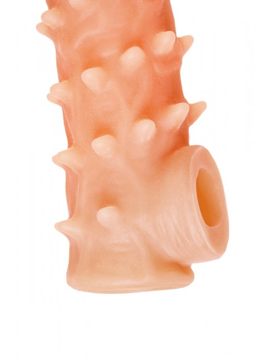 Телесная закрытая насадка с пупырышками Cock Sleeve Size L - 17,6 см. - KOKOS - в Волжском купить с доставкой