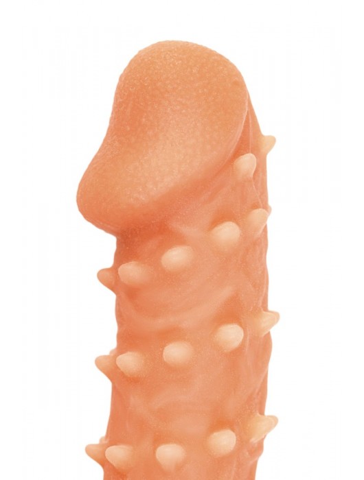 Телесная закрытая насадка с пупырышками Cock Sleeve Size L - 17,6 см. - KOKOS - в Волжском купить с доставкой