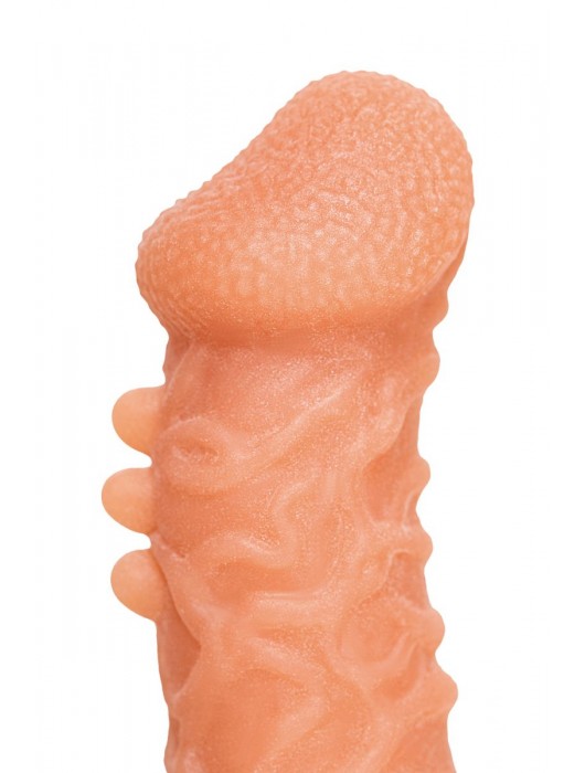 Телесная закрытая насадка с шершавой головкой Cock Sleeve Size S - 13,8 см. - KOKOS - в Волжском купить с доставкой