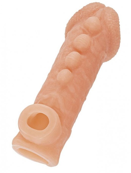 Телесная закрытая насадка с шишечками Cock Sleeve Size S - 13,8 см. - KOKOS - в Волжском купить с доставкой