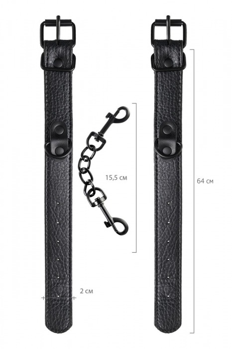 Узкие черные наручники на сцепке - ToyFa - купить с доставкой в Волжском