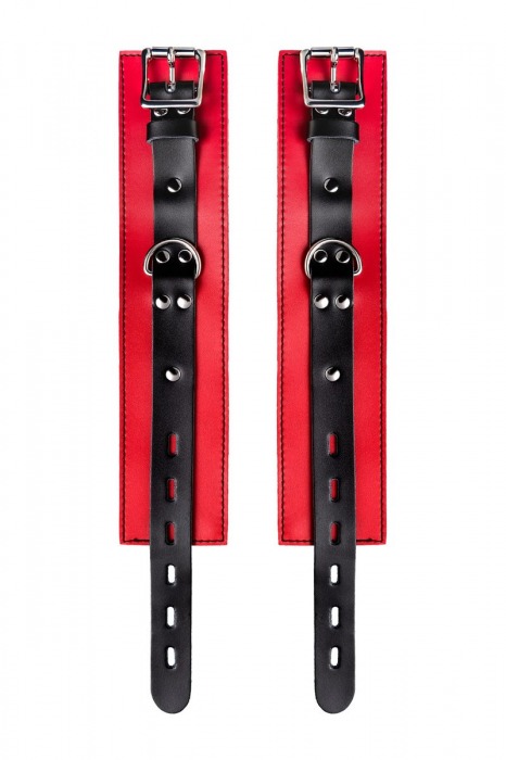 Красно-черные оковы на ноги из кожи - ToyFa - купить с доставкой в Волжском