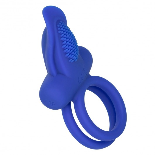 Синее перезаряжаемое эрекционное кольцо Silicone Rechargeable Dual Pleaser Enhancer - California Exotic Novelties - в Волжском купить с доставкой