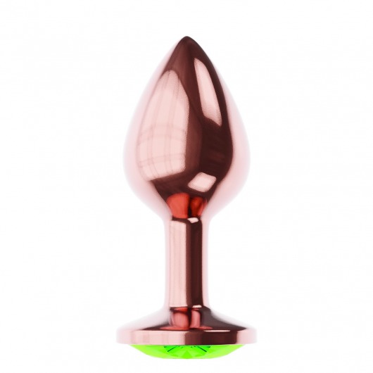 Пробка цвета розового золота с лаймовым кристаллом Diamond Emerald Shine S - 7,2 см. - Lola Games - купить с доставкой в Волжском